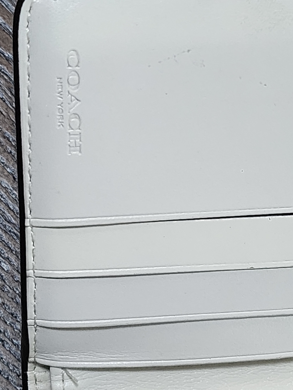 Coach White Studded Leather Compact Wallet - Picture 9 of 10